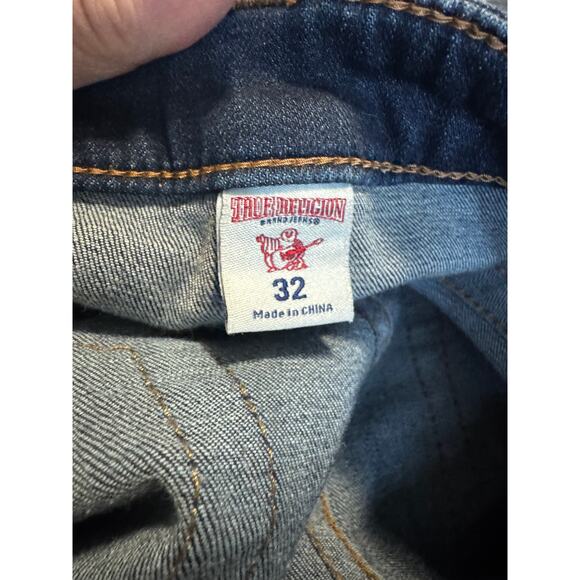 True Religion Jennie Curvy Skinny Jeans Sequin Distressed Dark Wash Size 32 W - Picture 4 of 6